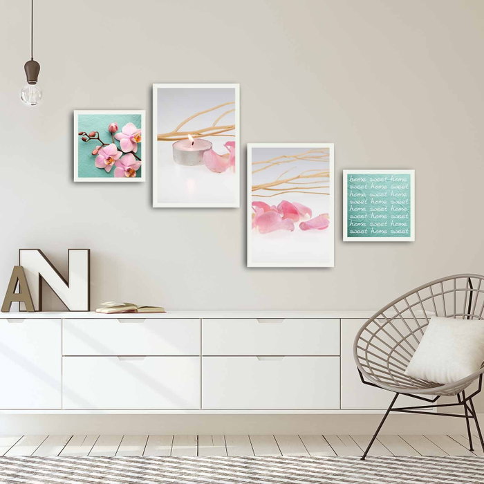 Wallity Cuadro Decorativo Enmarcado en MDF (4 Piezas) 4PBCT-02 Wallity Cuadro Decorativo Enmarcado en MDF (4 Piezas) 4PBCT-02
